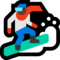 Snowboarder - Black emoji on Microsoft